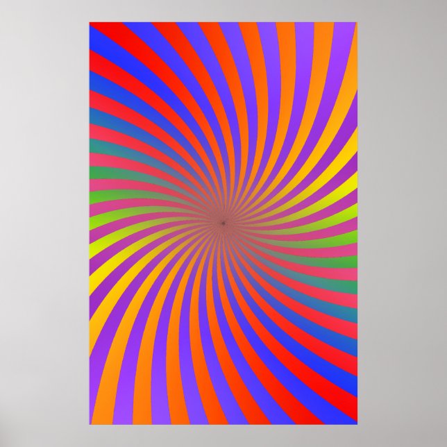 Psychedelisches Poster: Regenbogenspirale Poster (Vorne)