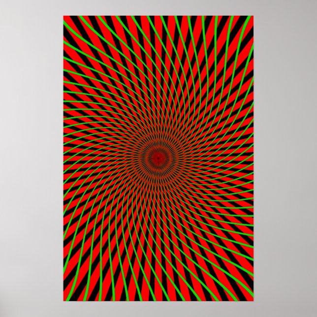 Psychedelisches Poster: Roter & Grüner Geist Poster (Vorne)