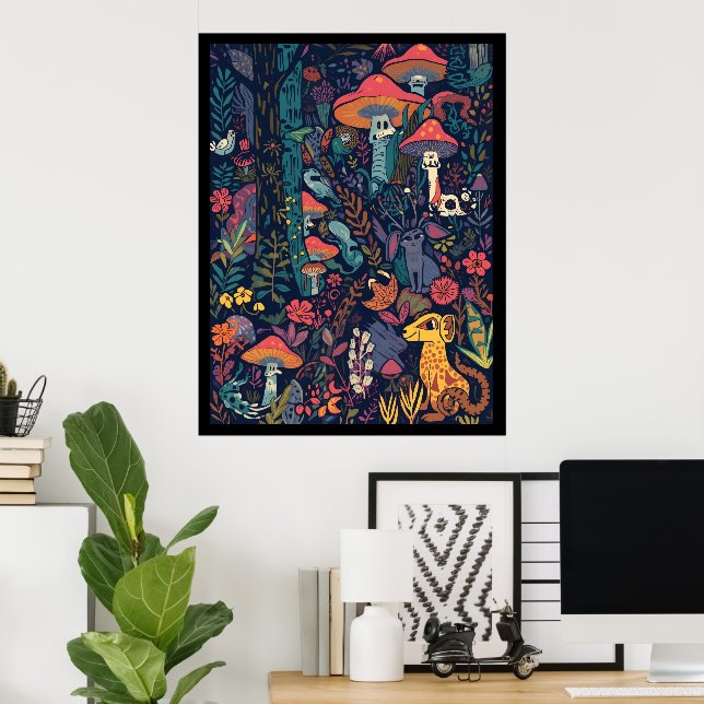 Psychedelisches Posterprint Poster (Heimbüro)