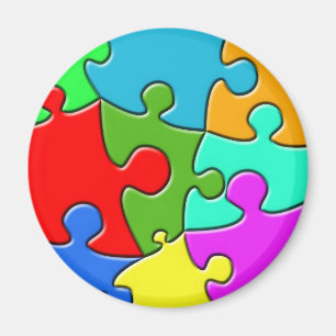 Psychedelisches Puzzle Magnet