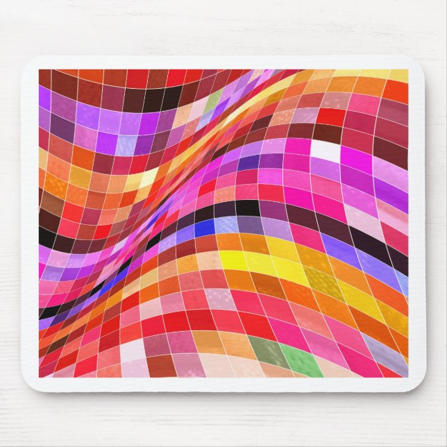 Psychedelisches Quadratmuster Mousepad (Vorne)