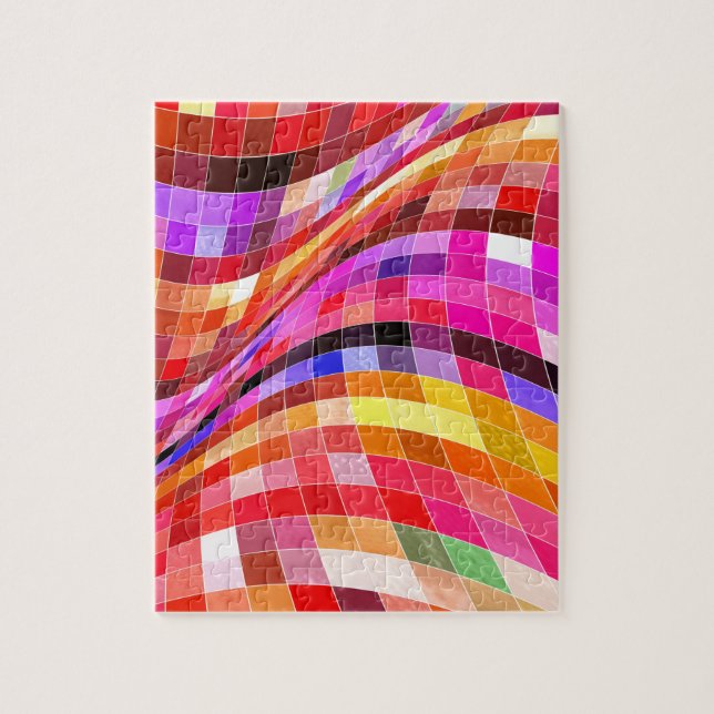 Psychedelisches Quadratmuster Puzzle (Vertikal)