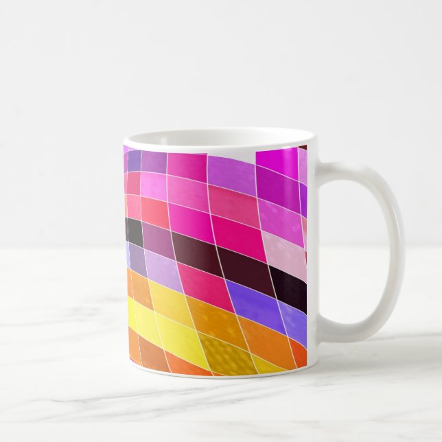Psychedelisches Quadratmuster Tasse (Rechts)