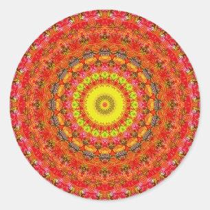 Psychedelisches Radialmuster: Runder Aufkleber