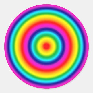 Psychedelisches Rainbow-Muster Runder Aufkleber