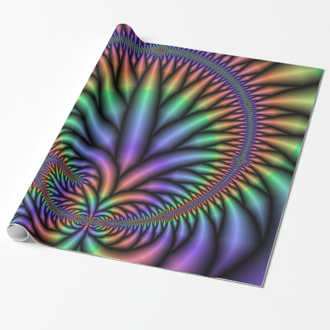 Psychedelisches Rainbow Pflanze Wrapping Paper Geschenkpapier (Ungerollt)