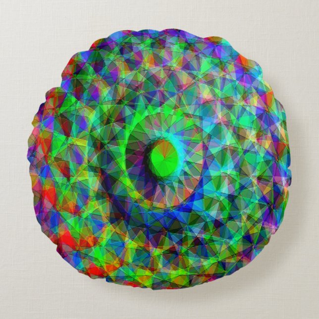 Psychedelisches Raumschiff...... Rundes Kissen (Vorderseite)