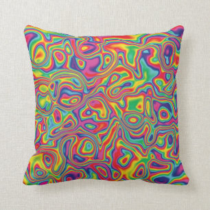 Psychedelisches Regenbogen-Öl-Muster Kissen