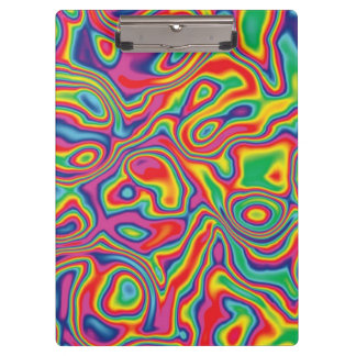 Psychedelisches Regenbogen-Öl-Muster Klemmbrett