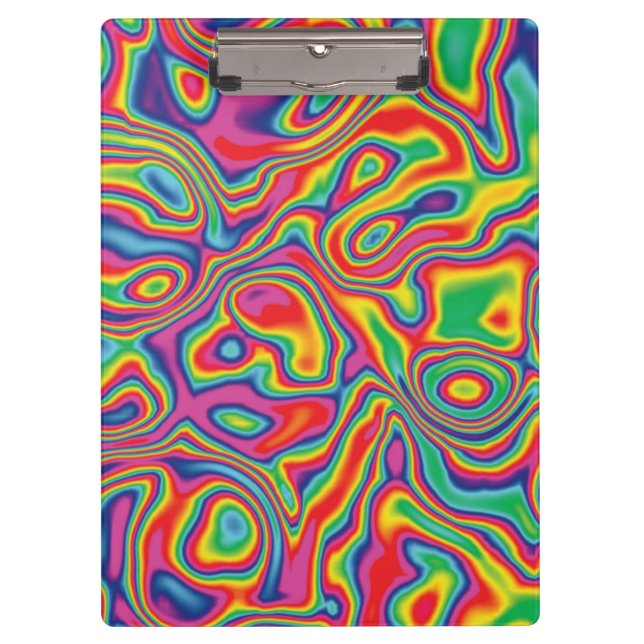 Psychedelisches Regenbogen-Öl-Muster Klemmbrett (Vorderseite)