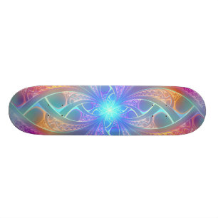 Psychedelisches Regenbogen-Wirbels-Fraktal-Muster Skateboard