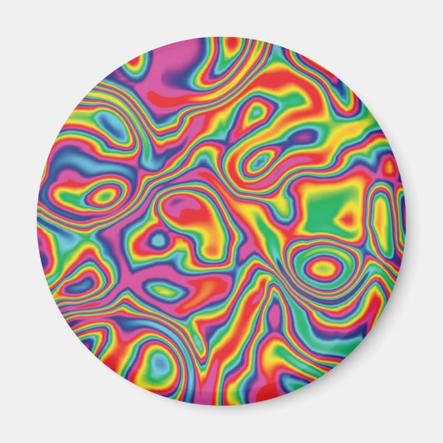 Psychedelisches Regenbogenölmuster Magnet (Vorne)
