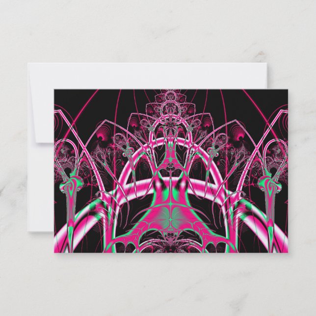 Psychedelisches Rollercoaster-Tunnel-Fraktal RSVP Karte (Vorderseite)