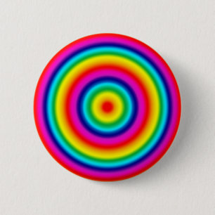 Psychedelisches rundes Regenbogen-Muster Button