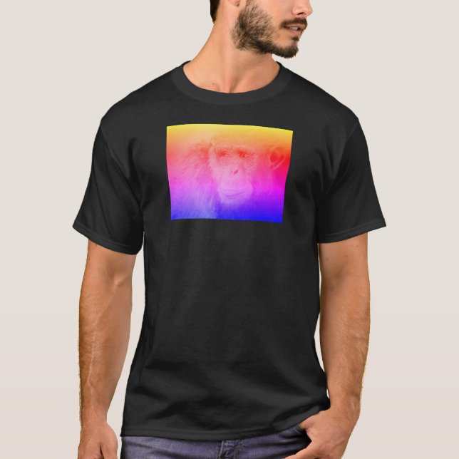 Psychedelisches Schimpanse-Shirt-schwarze Männer T-Shirt (Vorderseite)
