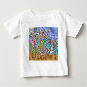 Psychedelisches Seepferd Meeresschildkröte Art Baby T-shirt