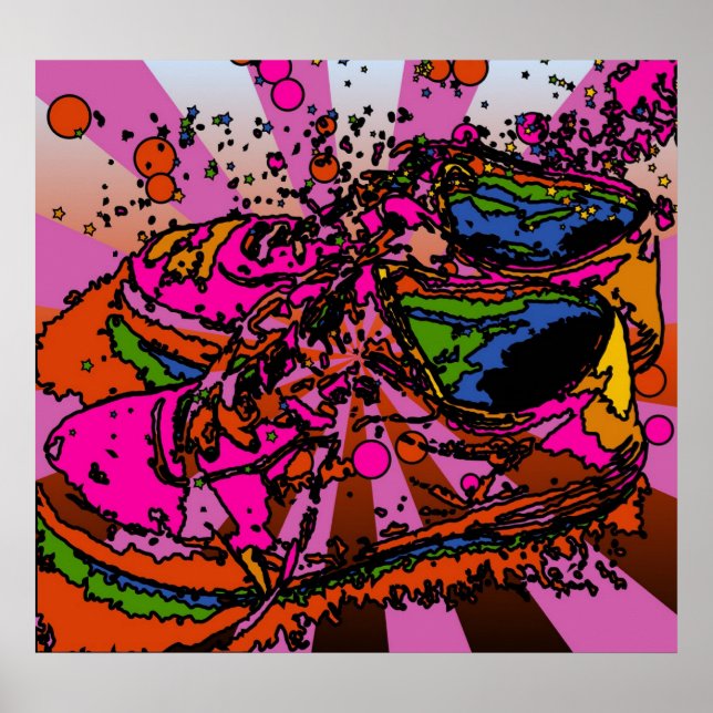Psychedelisches Sneaker Poster (Vorne)