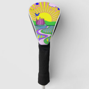 Psychedelisches Sonnenstrahl-Kaleidoskop Sommer de Golf Headcover