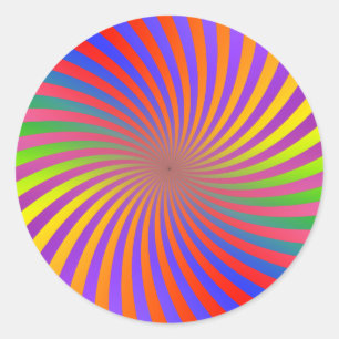 Psychedelisches Spiraldesign: Runder Aufkleber