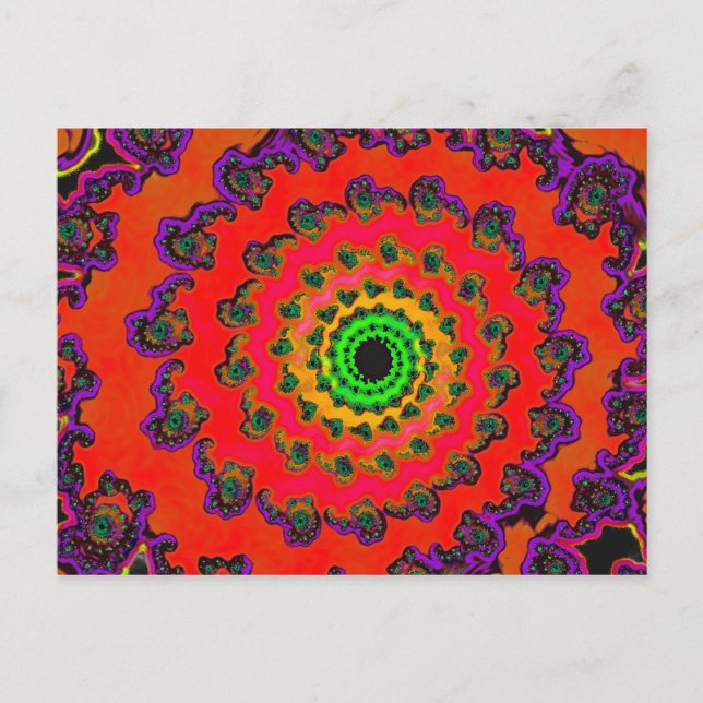 Psychedelisches SpiralFraktal 2 Postkarte (Vorderseite)
