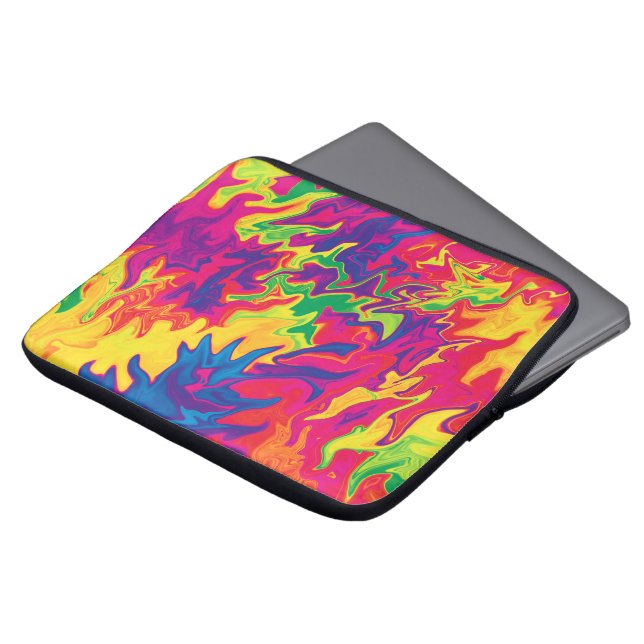 Psychedelisches Splashing.... Laptopschutzhülle (Vorne Oben)