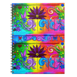 psychedelisches starkes Notizbuch des Hippie Notizblock