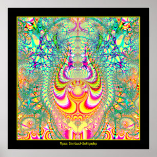 Psychedelisches Thema Twitter Gedanken Fraktal Poster