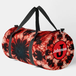 Psychedelisches Tie Dye Bloom Monogramm personalis Duffle Bag