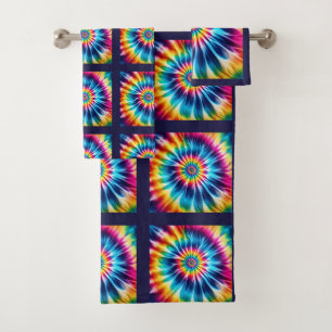 Psychedelisches Tie-Dye-Muster-Handtuch-Set Badhandtuch Set