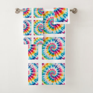 Psychedelisches Tie-Dye-Muster-Handtuch-Set Badhandtuch Set