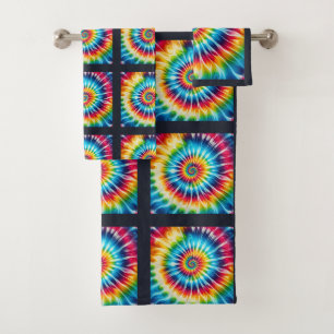 Psychedelisches Tie-Dye-Muster-Handtuch-Set Badhandtuch Set