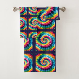 Psychedelisches Tie-Dye-Muster-Handtuch-Set Badhandtuch Set