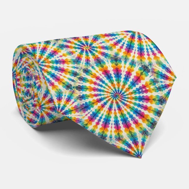 Psychedelisches Tie-Dye-Muster Krawatte (Gerollt)