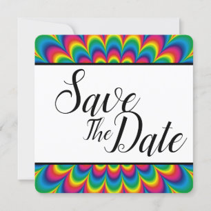 Psychedelisches Tie Dye Save The Date