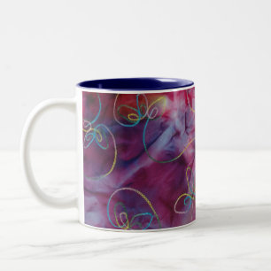 Psychedelisches Tie-Dye-Stoff-Tasse Zweifarbige Tasse