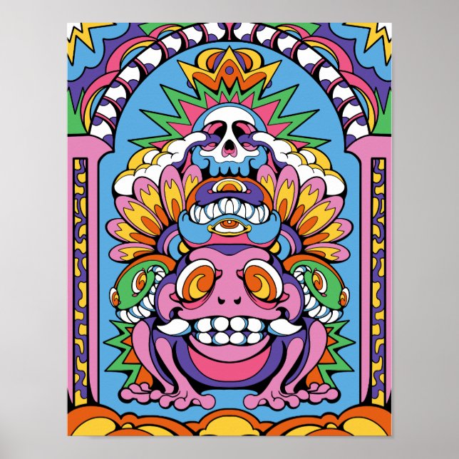 Psychedelisches Totem Poster (Vorne)