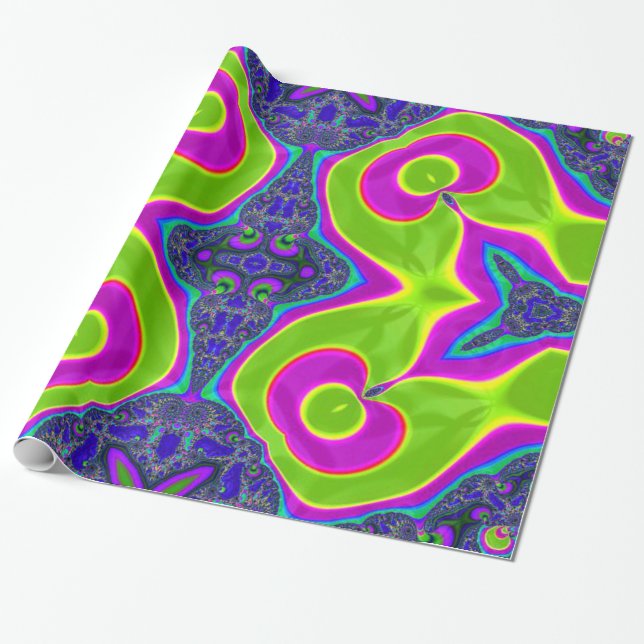 Psychedelisches Trippy Muster Geschenkpapier (Ungerollt)