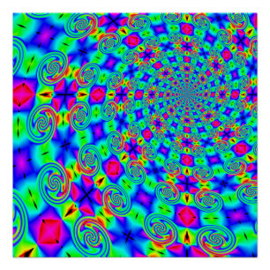 Psychedelisches Trippy-Swirl-Spirallicht-Poster Poster