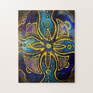 Psychedelisches Violetpuzzle von Julie Ann Strickl Puzzle