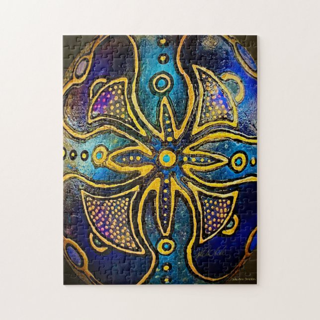 Psychedelisches Violetpuzzle von Julie Ann Strickl Puzzle (Vertikal)