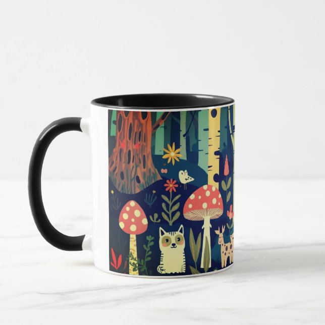 Psychedelisches Walddesign Tasse (Links)