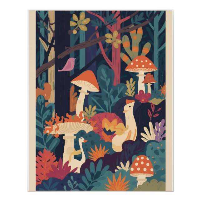 Psychedelisches Waldposter Poster (Vorderseite)