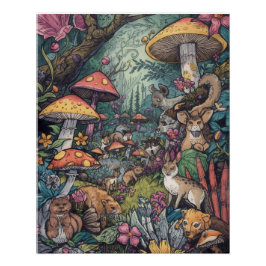 Psychedelisches Waldposter Poster