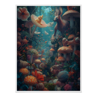 Psychedelisches Waldposter Poster