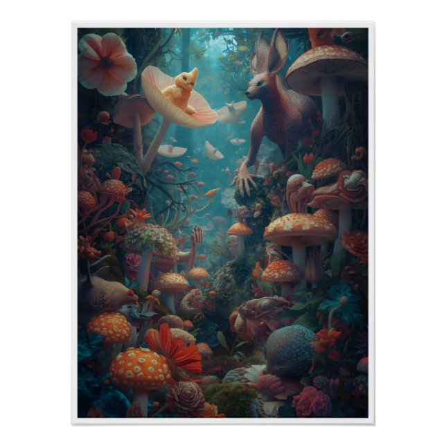 Psychedelisches Waldposter Poster (Vorderseite)