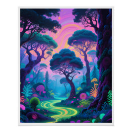 Psychedelisches Waldposter Poster