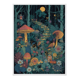 Psychedelisches Waldposter Poster