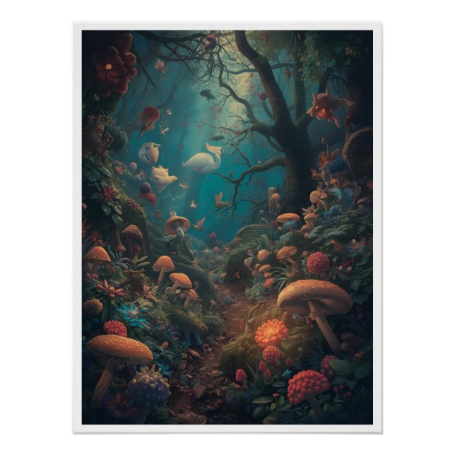 Psychedelisches Waldposter Poster (Vorderseite)