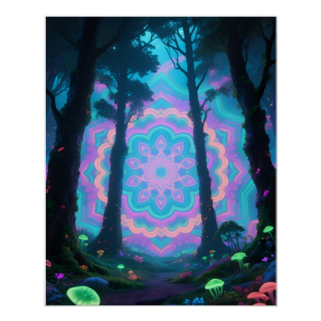 Psychedelisches Waldposter Poster (Vorderseite)