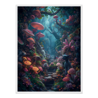 Psychedelisches Waldposter Poster
